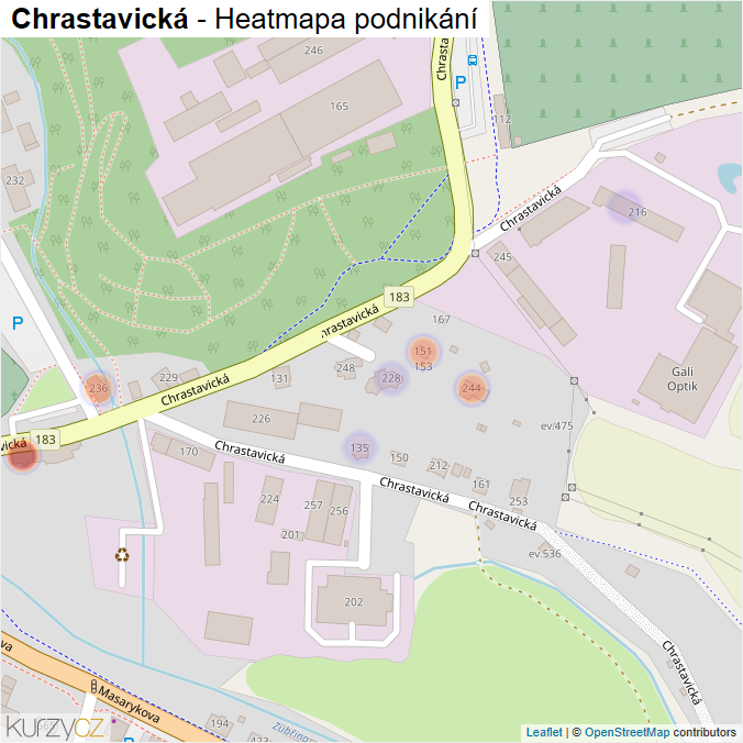 Mapa Chrastavická - Firmy v ulici.