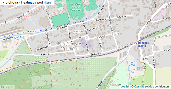 Fibichova - mapa podnikání