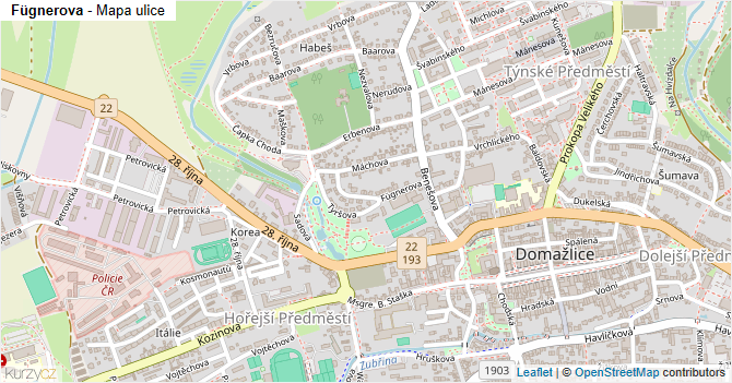 Fügnerova - mapa ulice