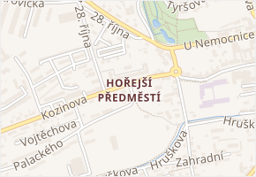 Hořejší Předměstí v obci Domažlice - mapa části obce