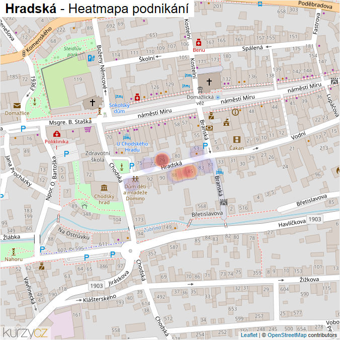 Mapa Hradská - Firmy v ulici.