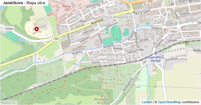 Janáčkova - mapa ulice