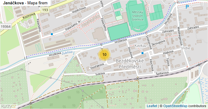 Janáčkova - mapa firem