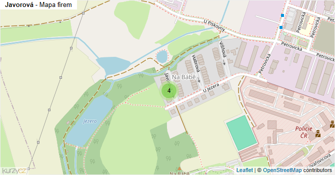 Javorová - mapa firem