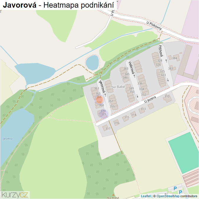 Mapa Javorová - Firmy v ulici.