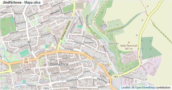 Jindřichova - mapa ulice