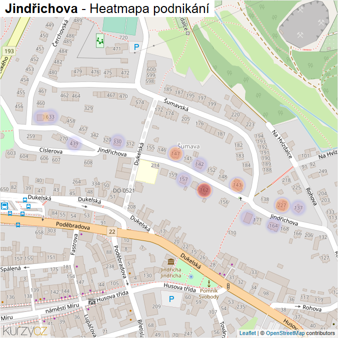 Mapa Jindřichova - Firmy v ulici.