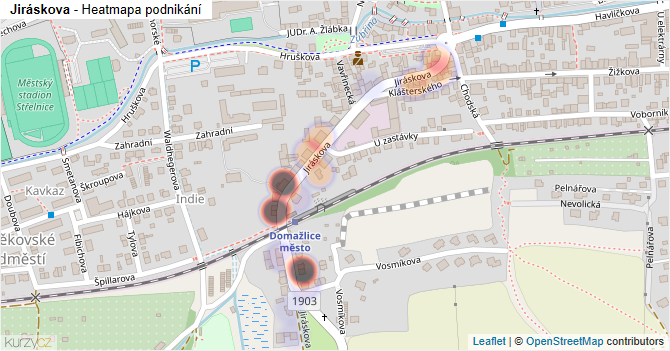 Jiráskova - mapa podnikání