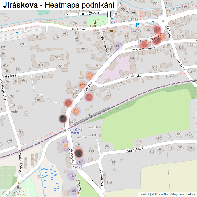 Mapa Jiráskova - Firmy v ulici.
