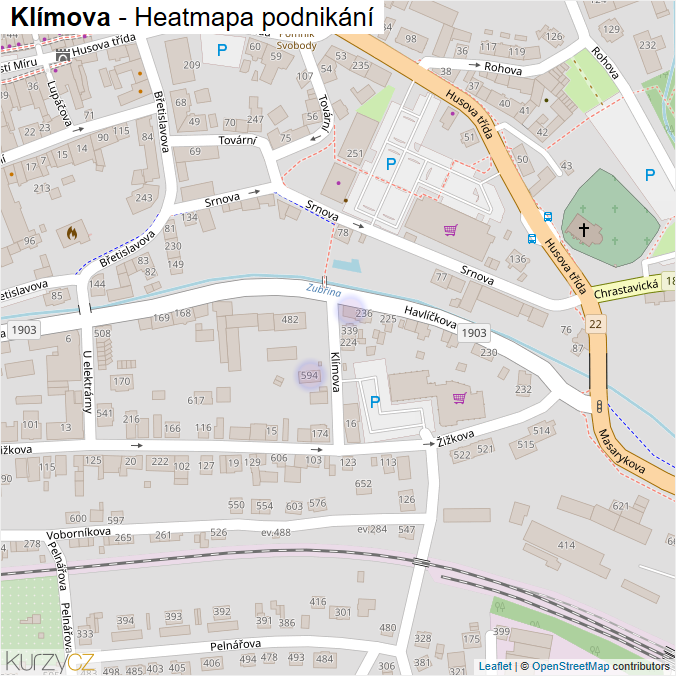 Mapa Klímova - Firmy v ulici.
