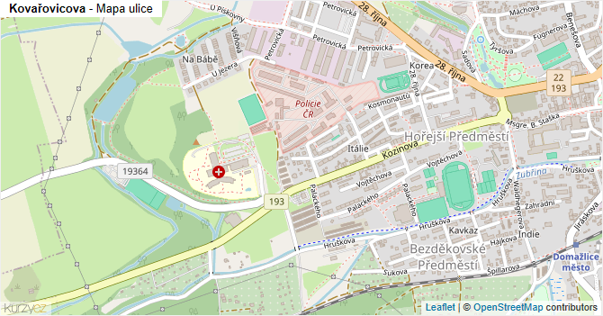 Kovařovicova - mapa ulice