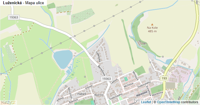 Luženická - mapa ulice