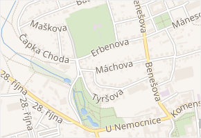 Máchova v obci Domažlice - mapa ulice