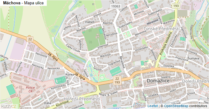 Máchova - mapa ulice
