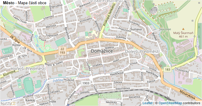 Město - mapa části obce