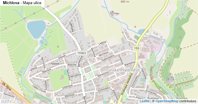 Michlova - mapa ulice