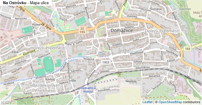 Na Ostrůvku - mapa ulice