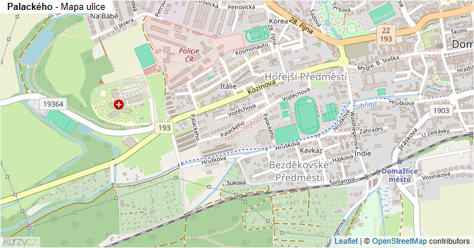 Palackého - mapa ulice