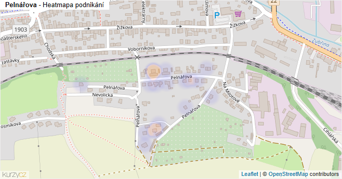 Pelnářova - mapa podnikání