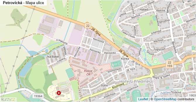 Petrovická - mapa ulice