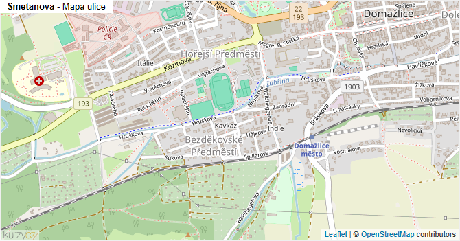 Smetanova - mapa ulice