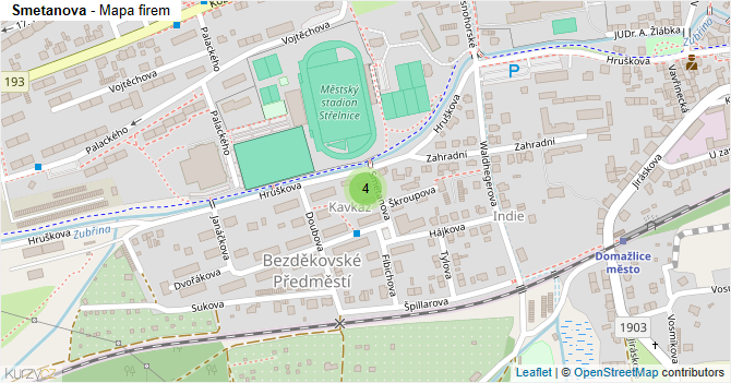 Smetanova - mapa firem