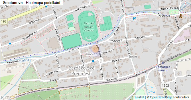 Smetanova - mapa podnikání