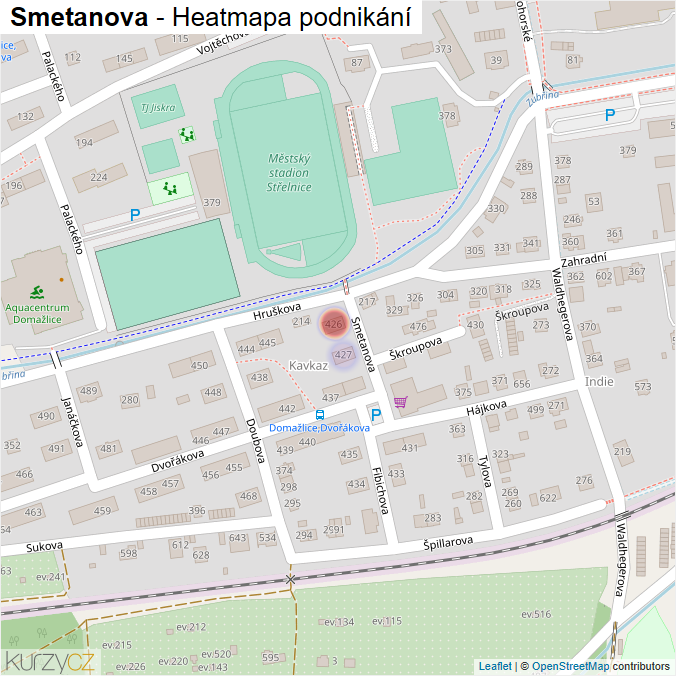 Mapa Smetanova - Firmy v ulici.