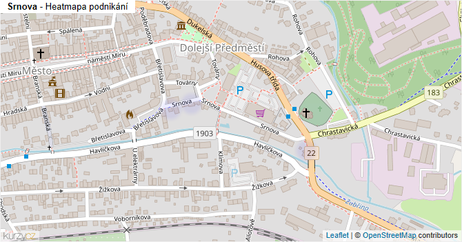 Srnova - mapa podnikání