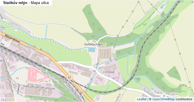 Staňkův mlýn - mapa ulice
