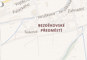 Sukova v obci Domažlice - mapa ulice