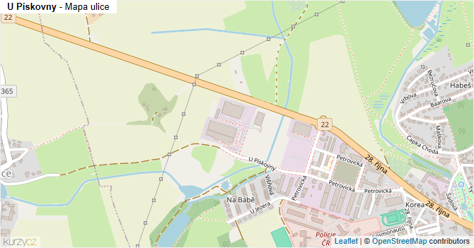 U Pískovny - mapa ulice