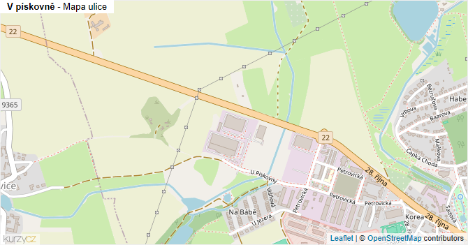 V pískovně - mapa ulice