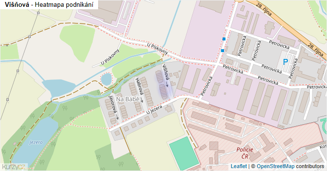 Višňová - mapa podnikání