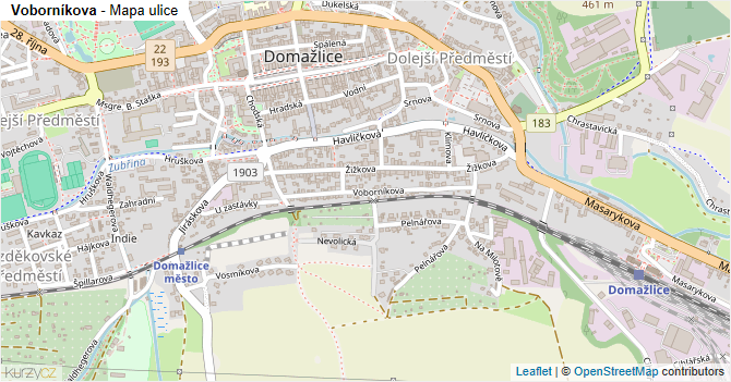 Voborníkova - mapa ulice