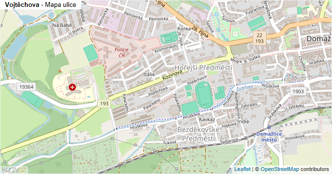 Vojtěchova - mapa ulice
