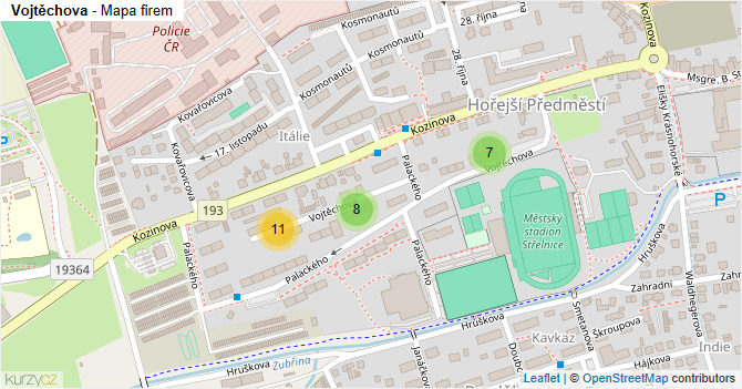Vojtěchova - mapa firem
