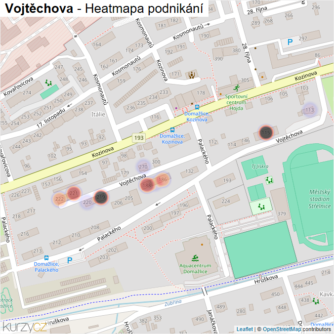Mapa Vojtěchova - Firmy v ulici.
