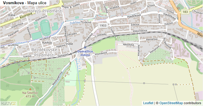 Vosmíkova - mapa ulice