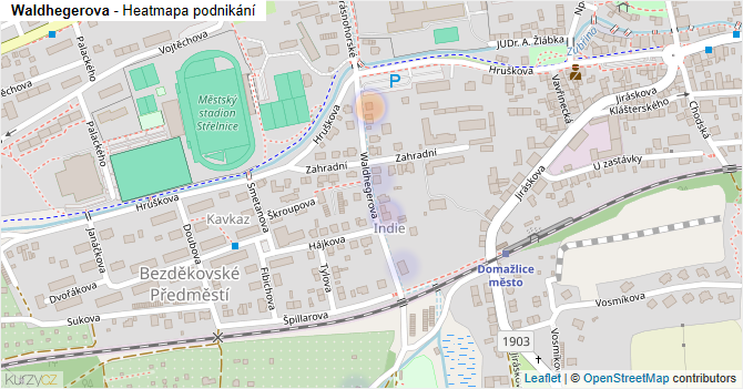 Waldhegerova - mapa podnikání