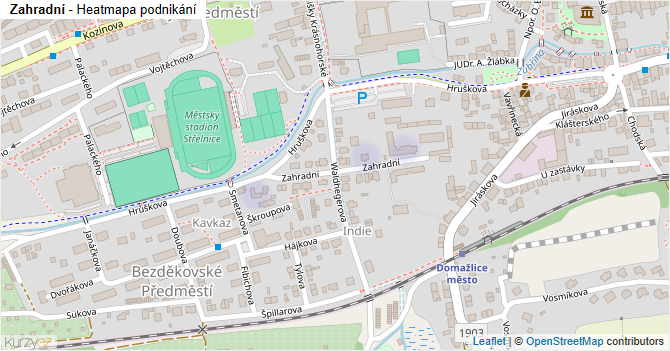 Zahradní - mapa podnikání