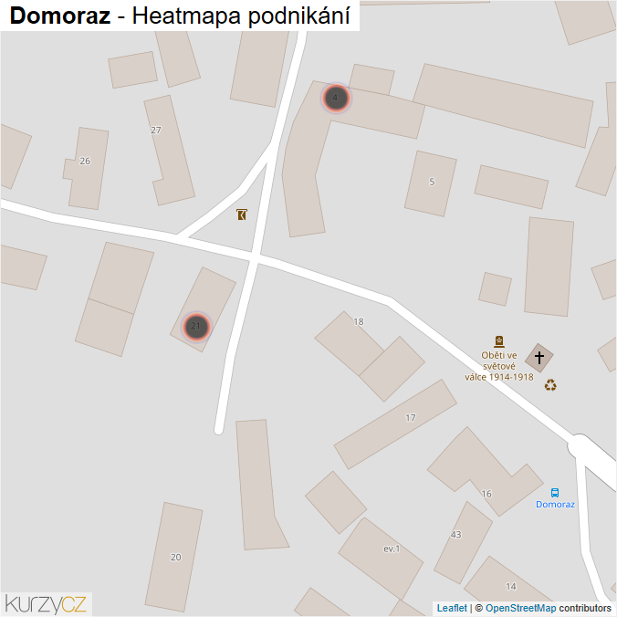 Mapa Domoraz - Firmy v obci.