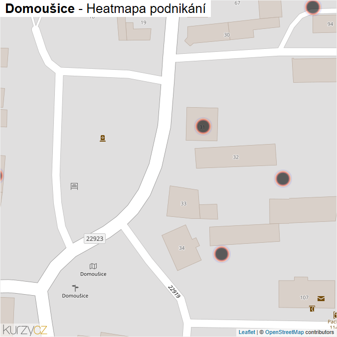 Mapa Domoušice - Firmy v obci.