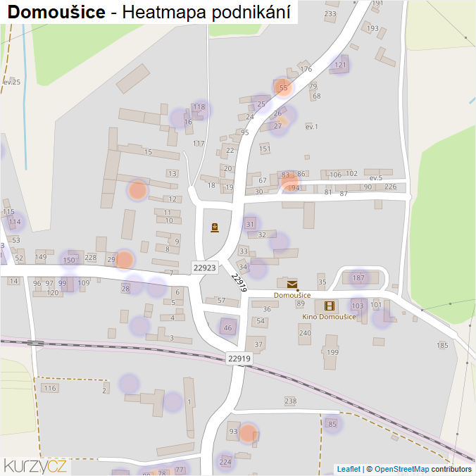 Mapa Domoušice - Firmy v části obce.