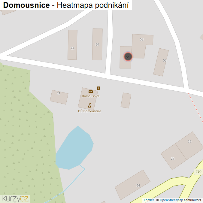 Mapa Domousnice - Firmy v obci.