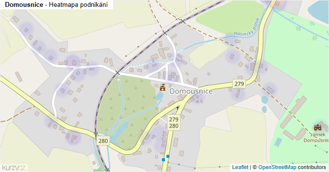 Domousnice - mapa podnikání