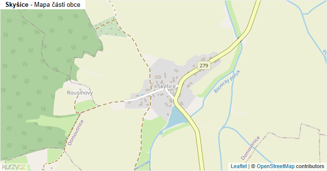 Skyšice - mapa části obce