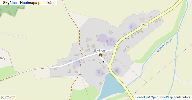 Skyšice - mapa podnikání