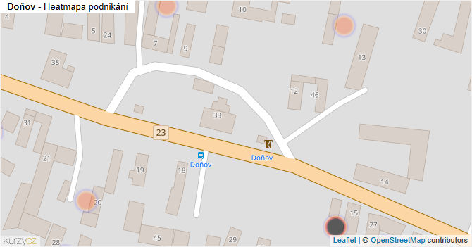 Doňov - mapa podnikání