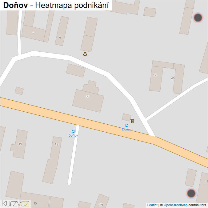 Mapa Doňov - Firmy v obci.